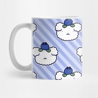 Blueberry Fluffy Dog Face Stripes Pattern Mug